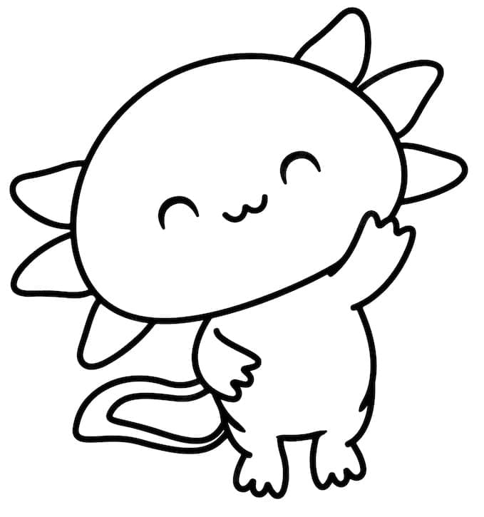 Målarbild Väldigt Söt Axolotl