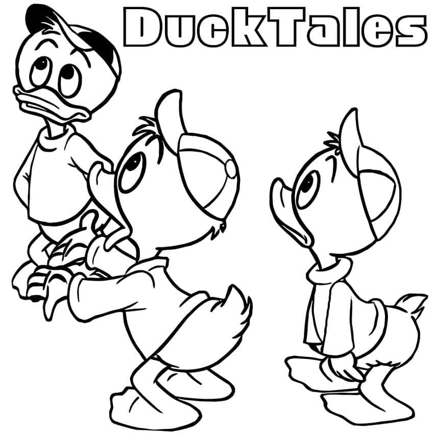 Målarbild Knattarna från Ducktales