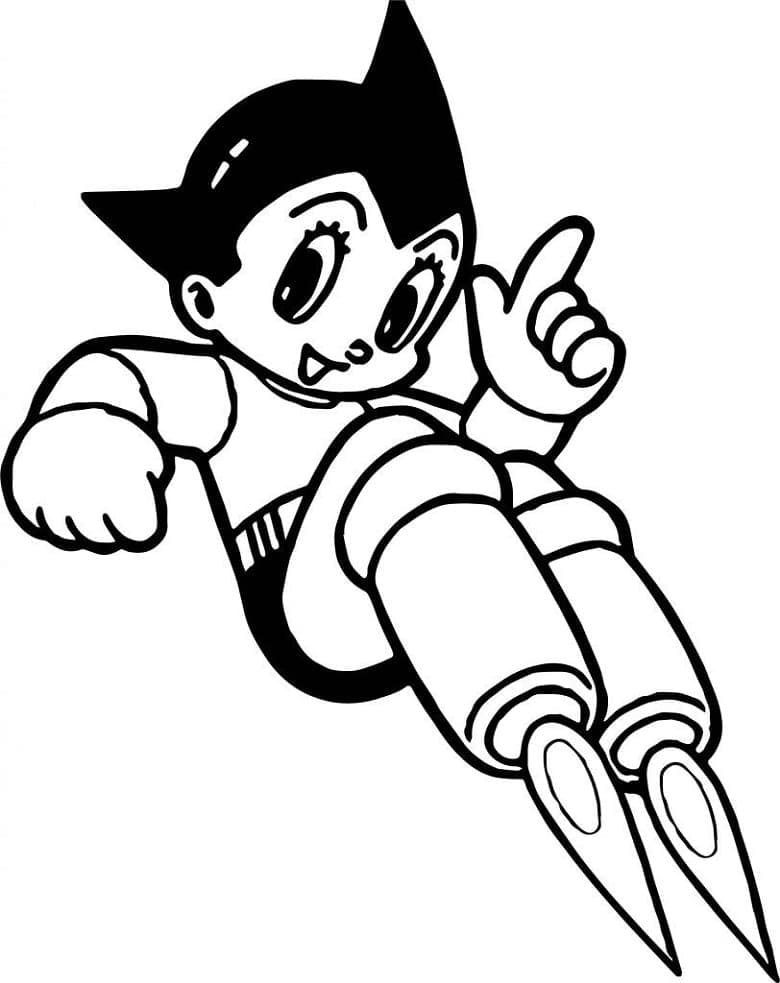 Målarbild Mycket Glad Astro Boy