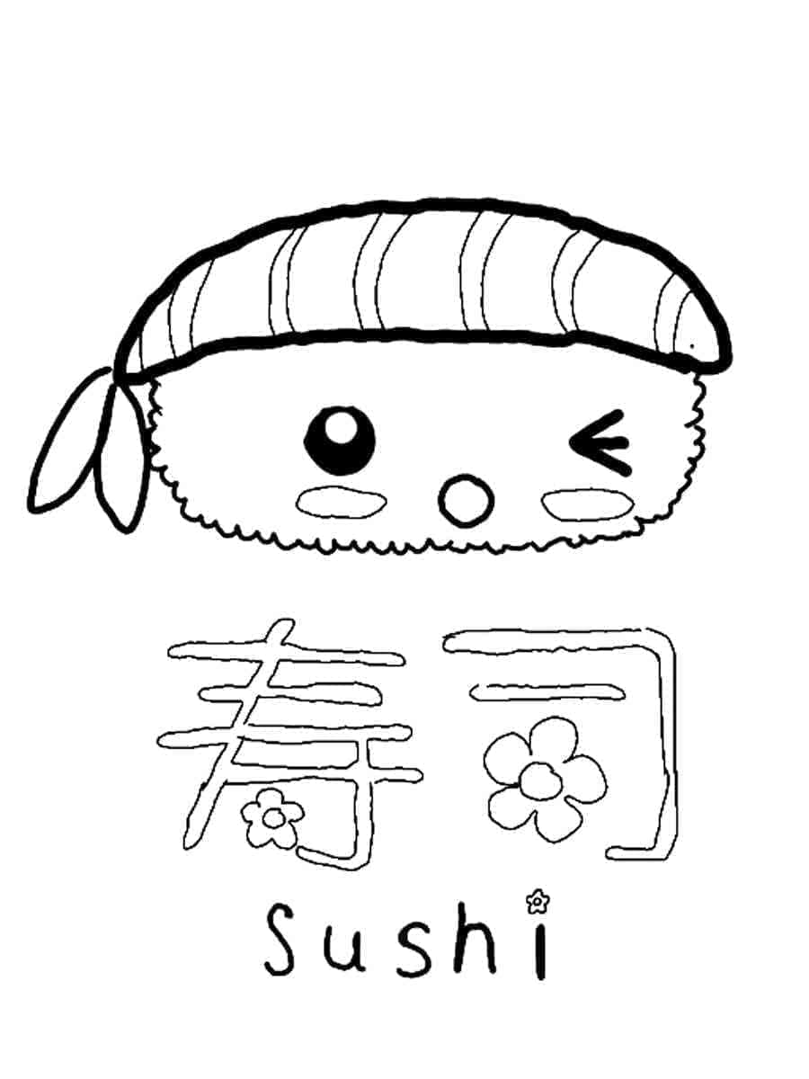 Målarbild En Söt Sushi