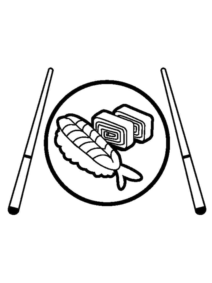 Målarbild Sushi på Tallrik