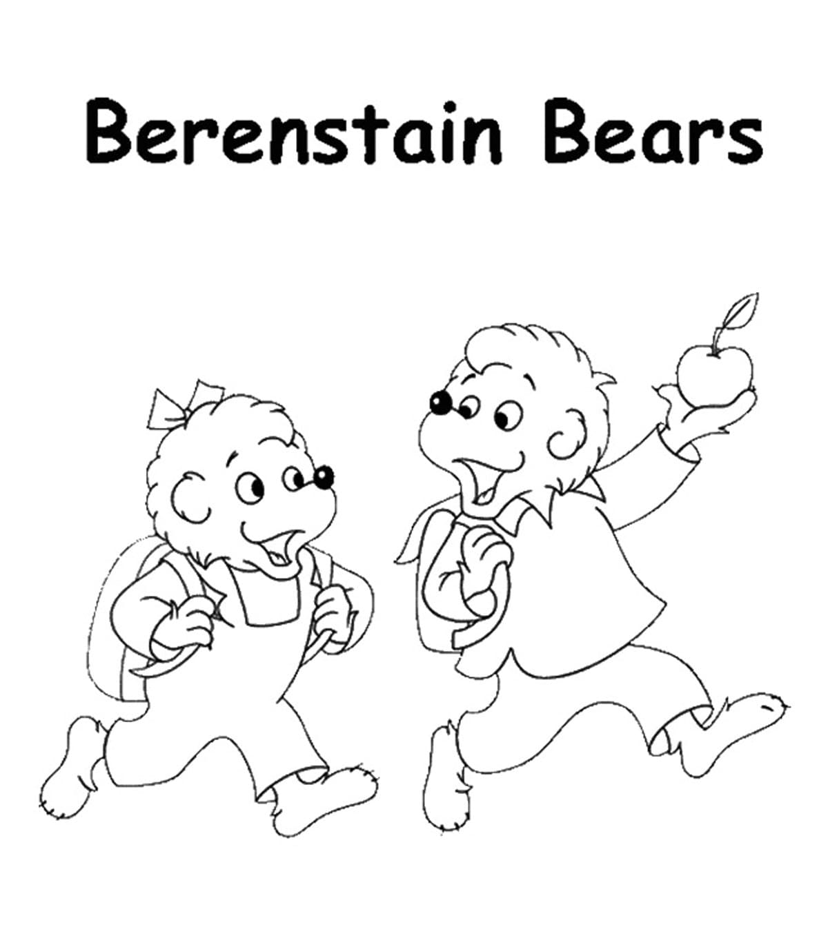 Målarbild Berenstain Björnarna Gratis Utskrivbar för Barn