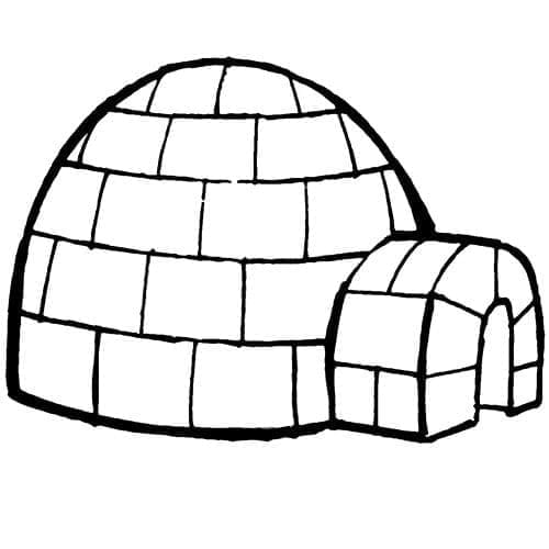 Målarbild Igloo Gratis för Barn