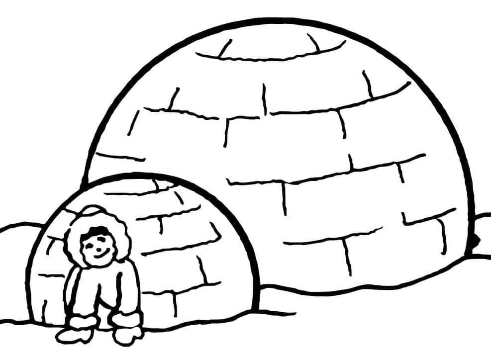 Målarbild Inuit Igloo