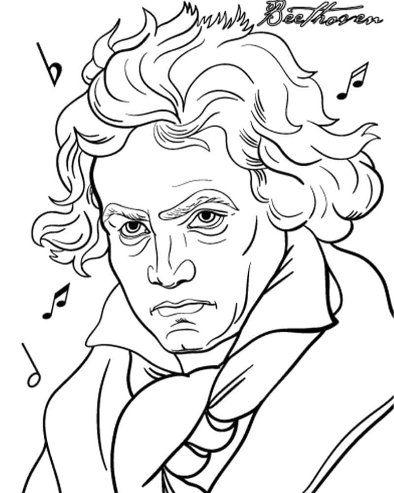 Målarbild Beethoven Tysk Tonsättare