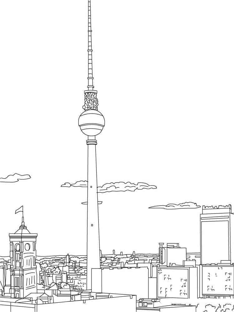 Målarbild Berliner Fernsehturm i Tyskland