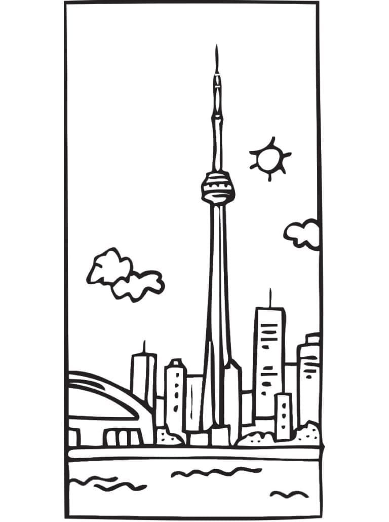 Målarbild CN Tower i Kanada