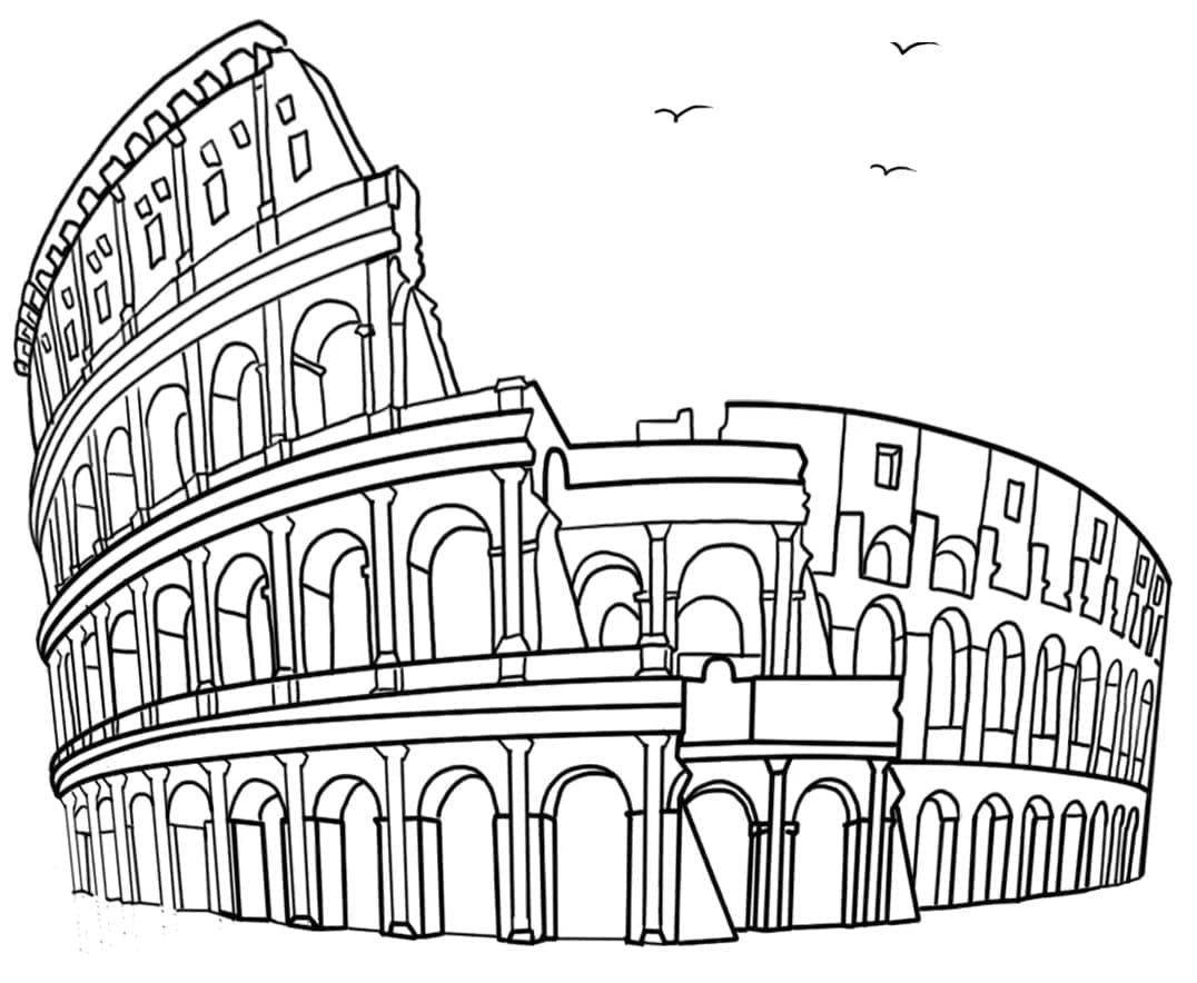 Målarbild Colosseum Gratis Utskrivbar