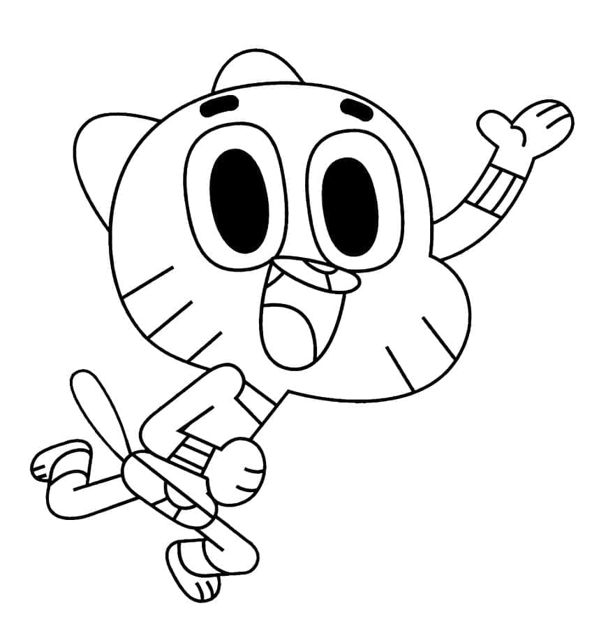 Målarbild Gumball Watterson från Gumballs Fantastiska Värld