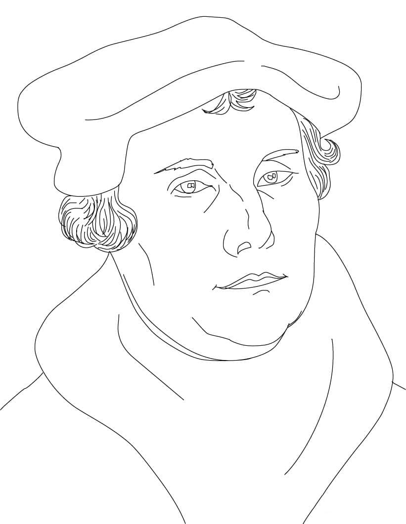 Målarbild Martin Luther Tysk Präst