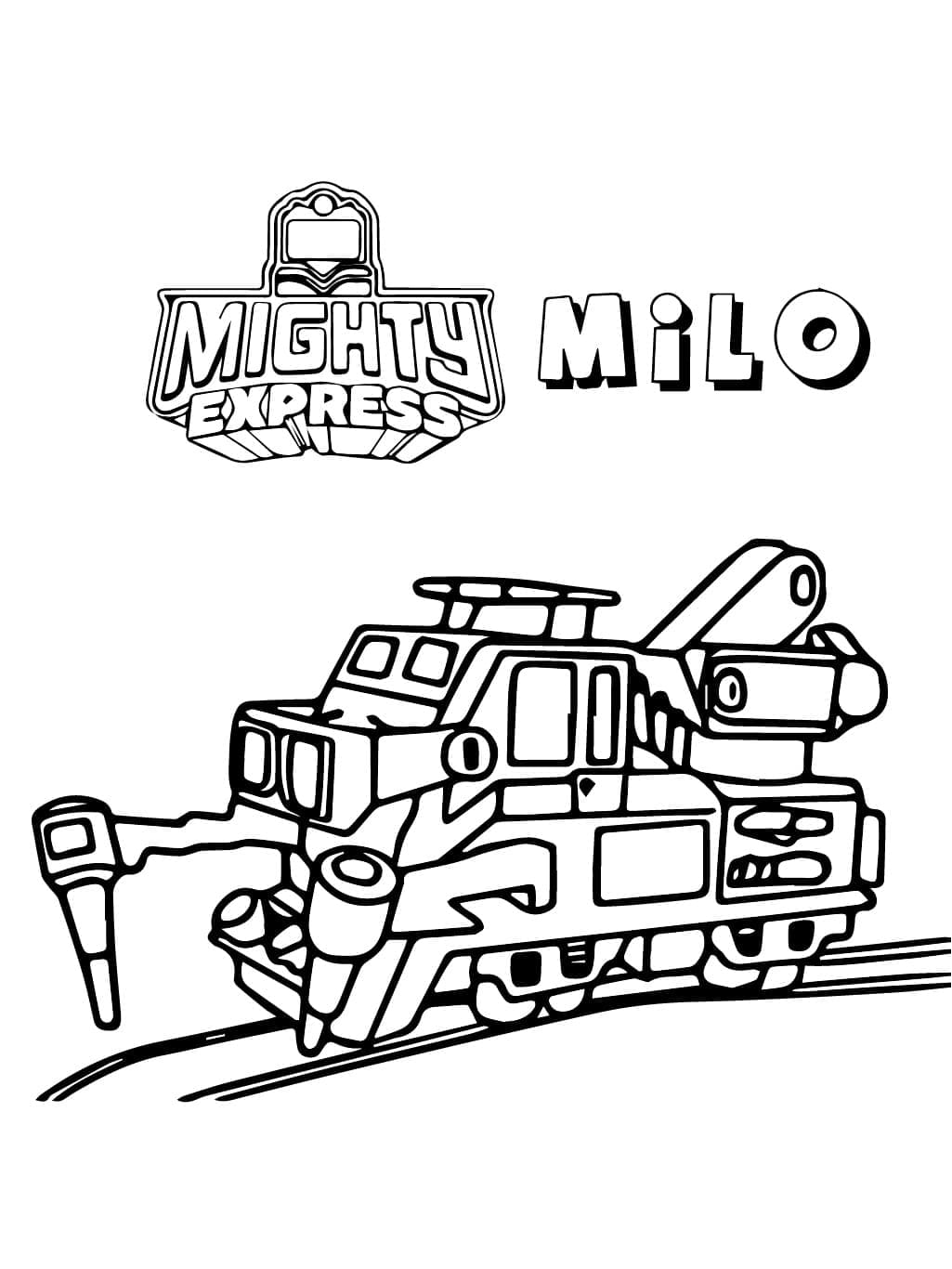 Målarbild Milo från Mighty Express - Skiv ut gratis på malarbilder.se