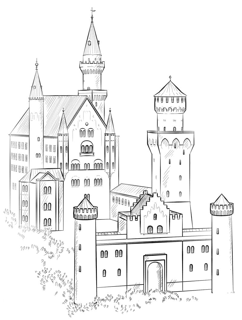 Målarbild Slottet Neuschwanstein