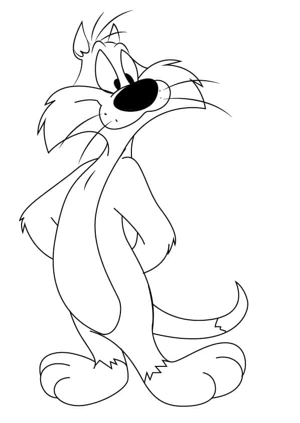 Målarbild Sylvester från Looney Tunes