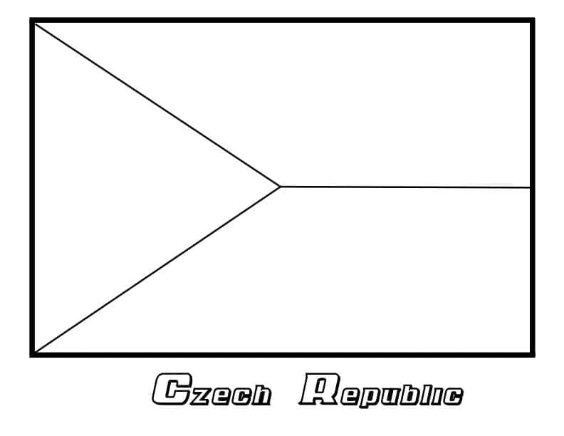 Målarbild Tjeckien Flagga Utskrivbar