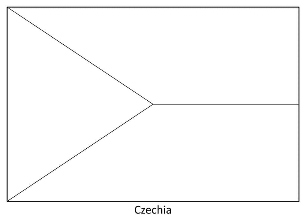 Målarbild Tjeckiens Flagga