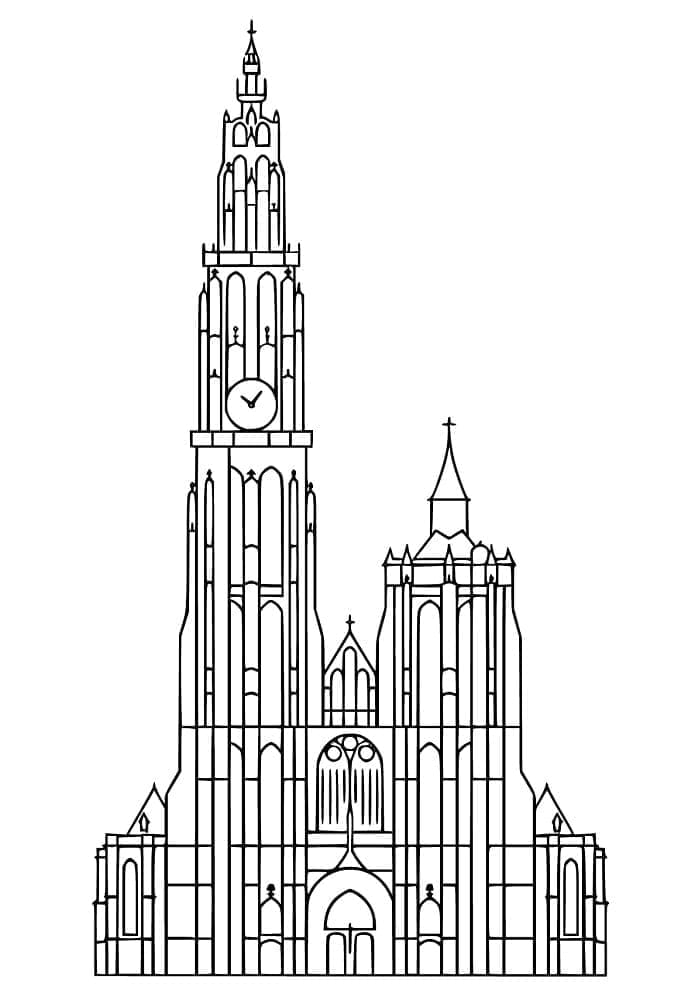 Målarbild Vårfrukatedralen i Antwerpen