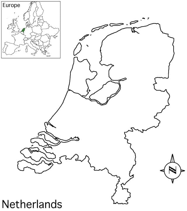Målarbild Nederländerna Karta Utskrivbar