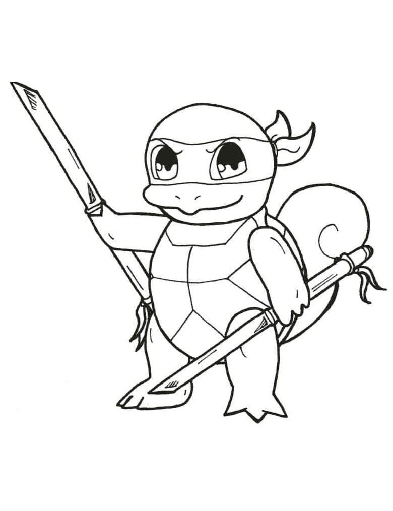 Målarbild Ninja Squirtle