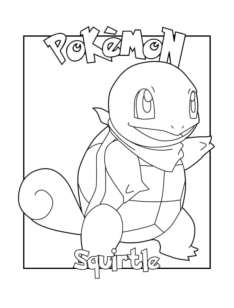 Målarbild Pokemon Squirtle Gratis Utskrivbar