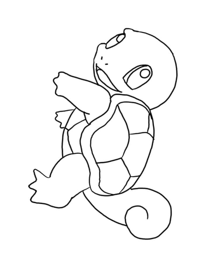 Målarbild Pokemon Squirtle Utskrivbar för Barn