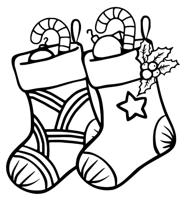 Målarbild Free Printable Xmas Stocking