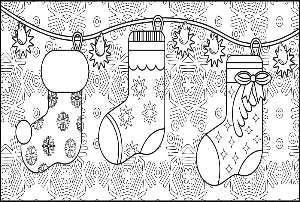 Målarbild Printable Xmas Stocking