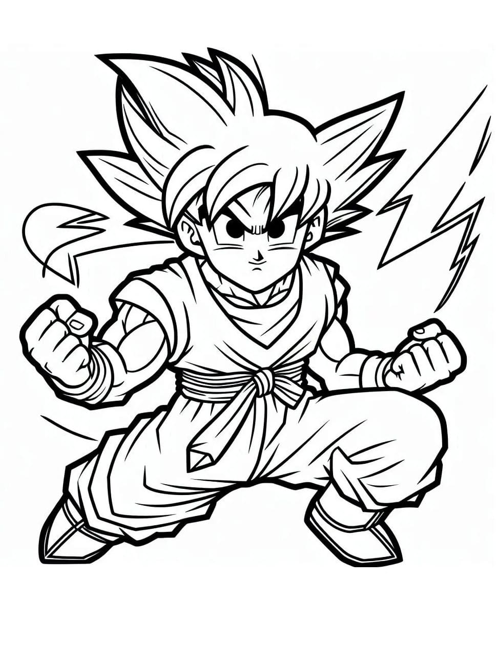 Målarbild Son Goku med sin kraft