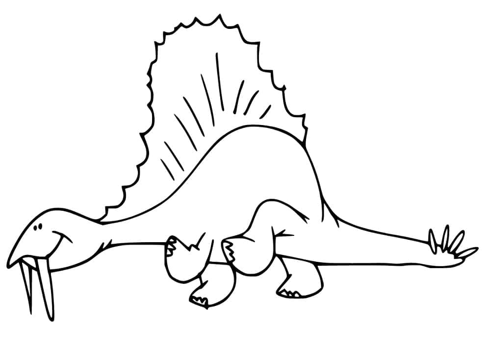 Målarbild En Rolig Spinosaurus