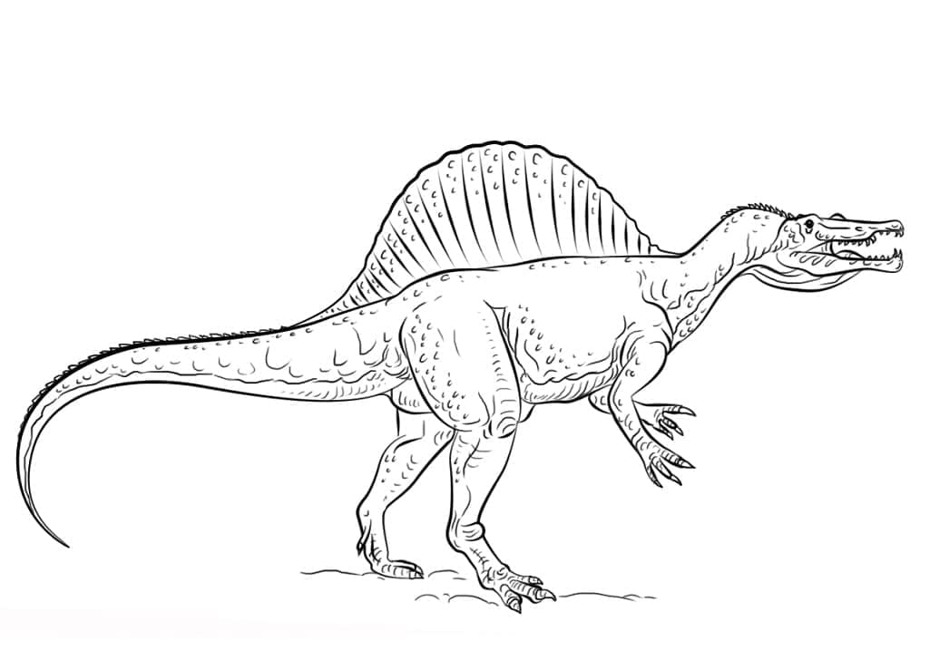 Målarbild En Spinosaurus