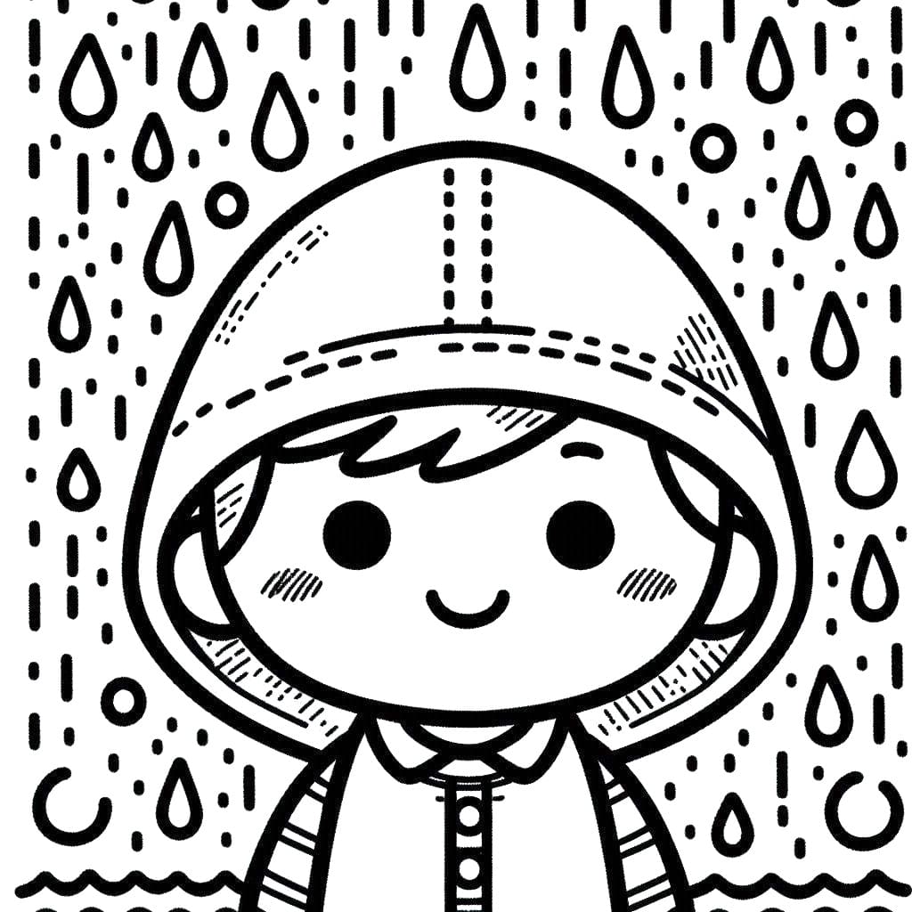 M larbild Pojke Och Regn Skiv Ut Gratis P Malarbilder se