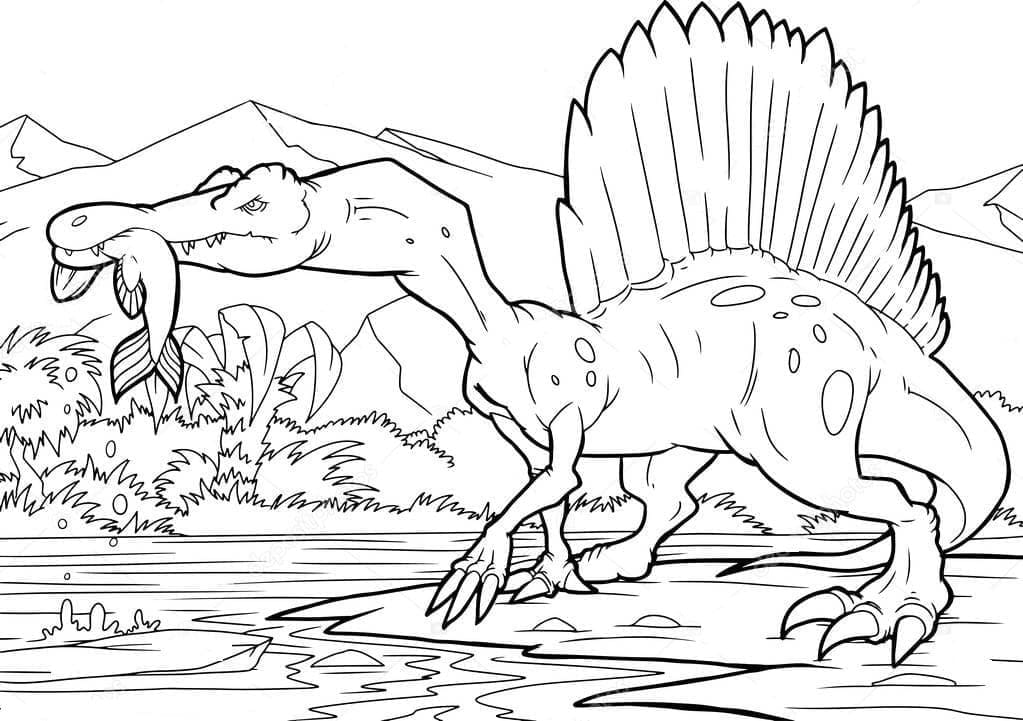 Målarbild Spinosaurus 3