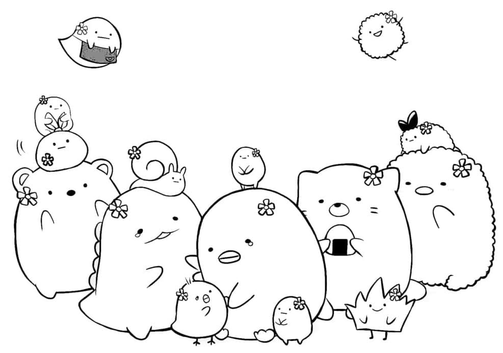 Målarbild Sumikko Gurashi Utskrivbar för Barn