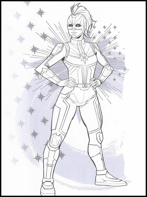 Målarbild Captain Marvel Gratis