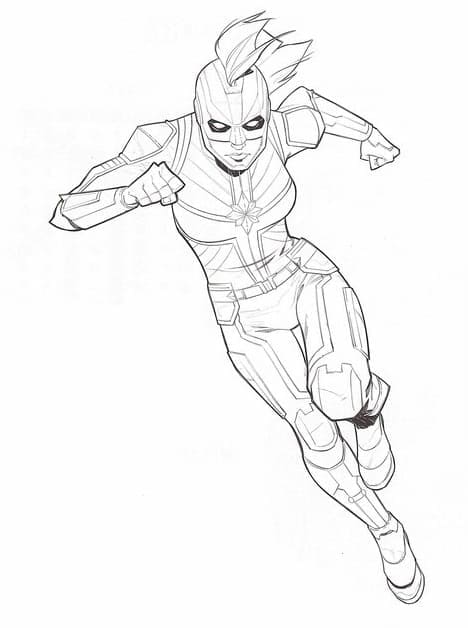 Målarbild Captain Marvel Superhjälte