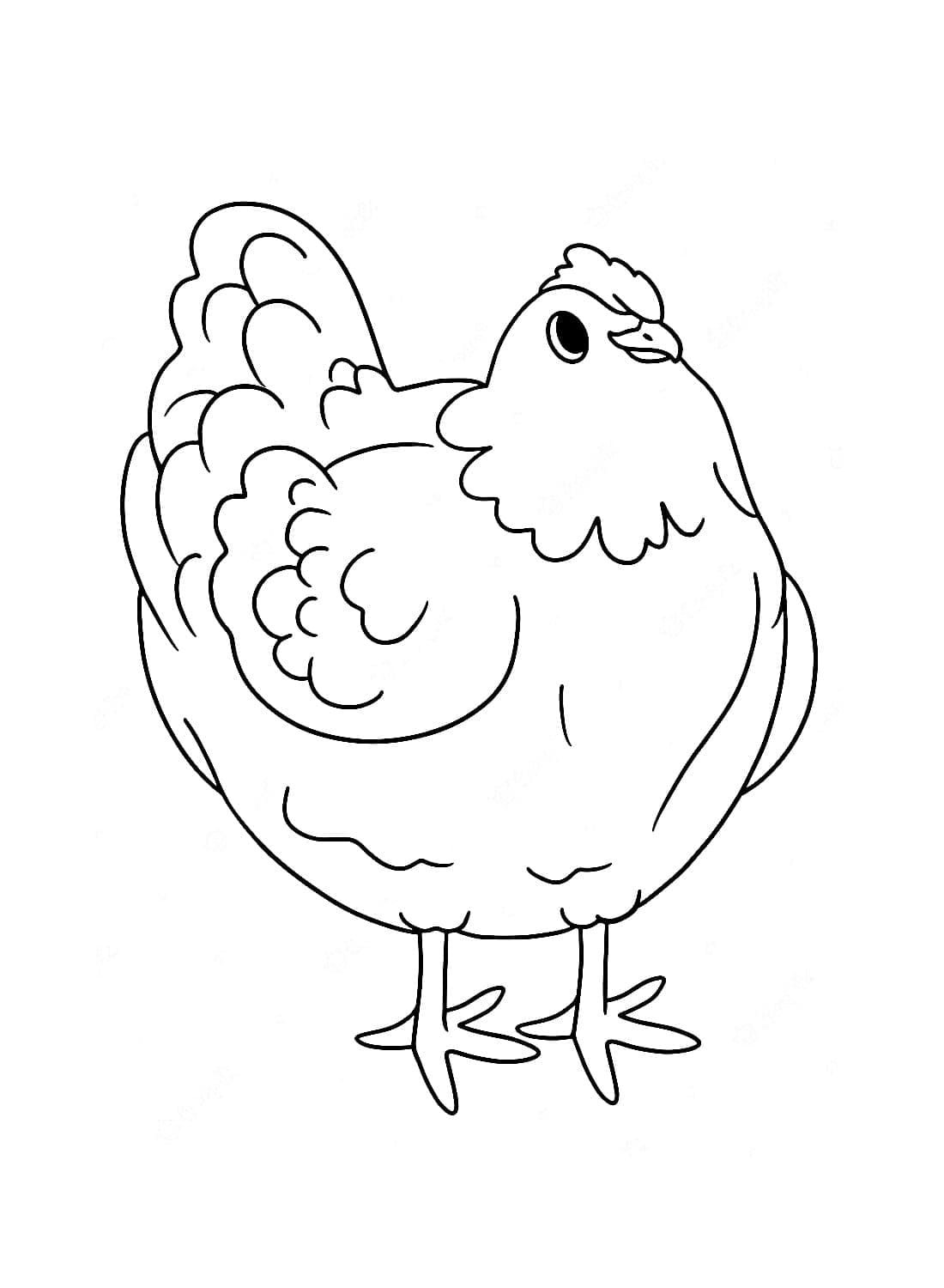 Målarbild En Höna