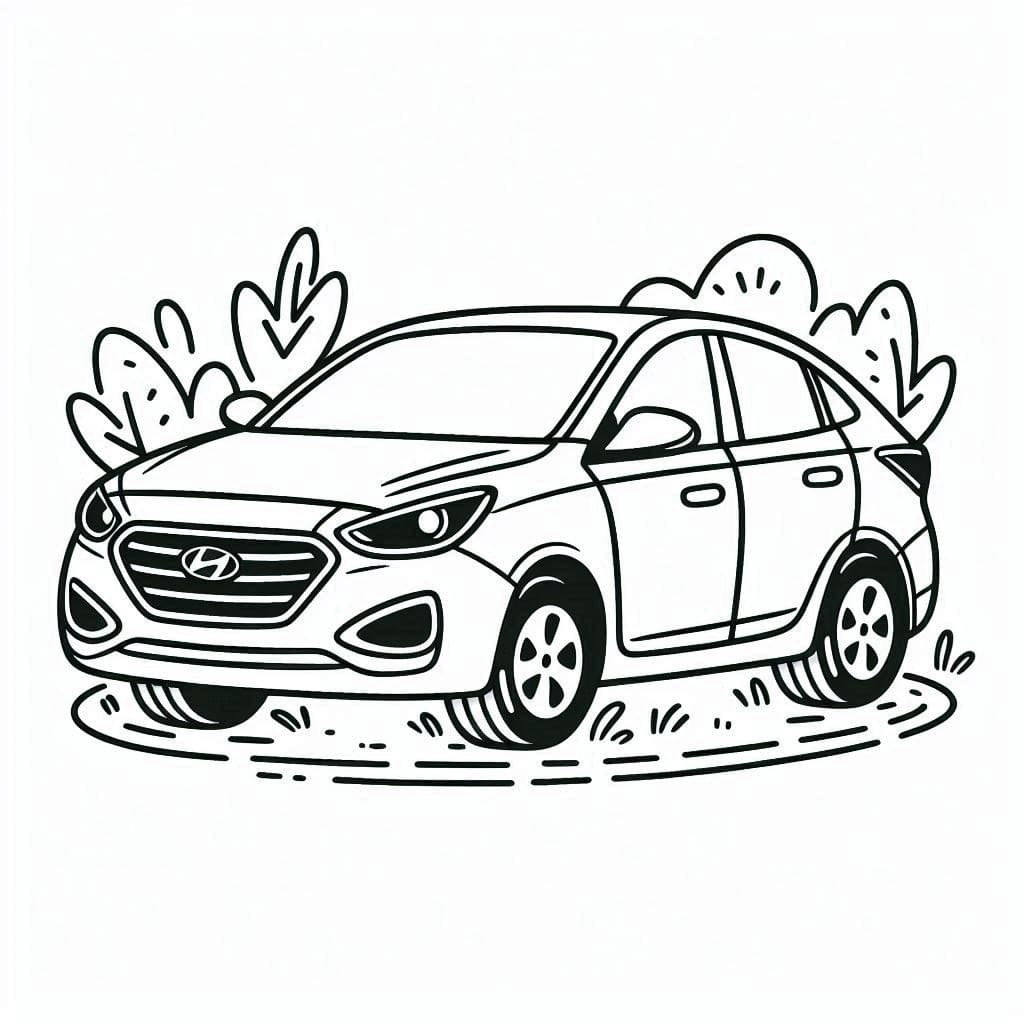 Målarbild En Hyundai bil