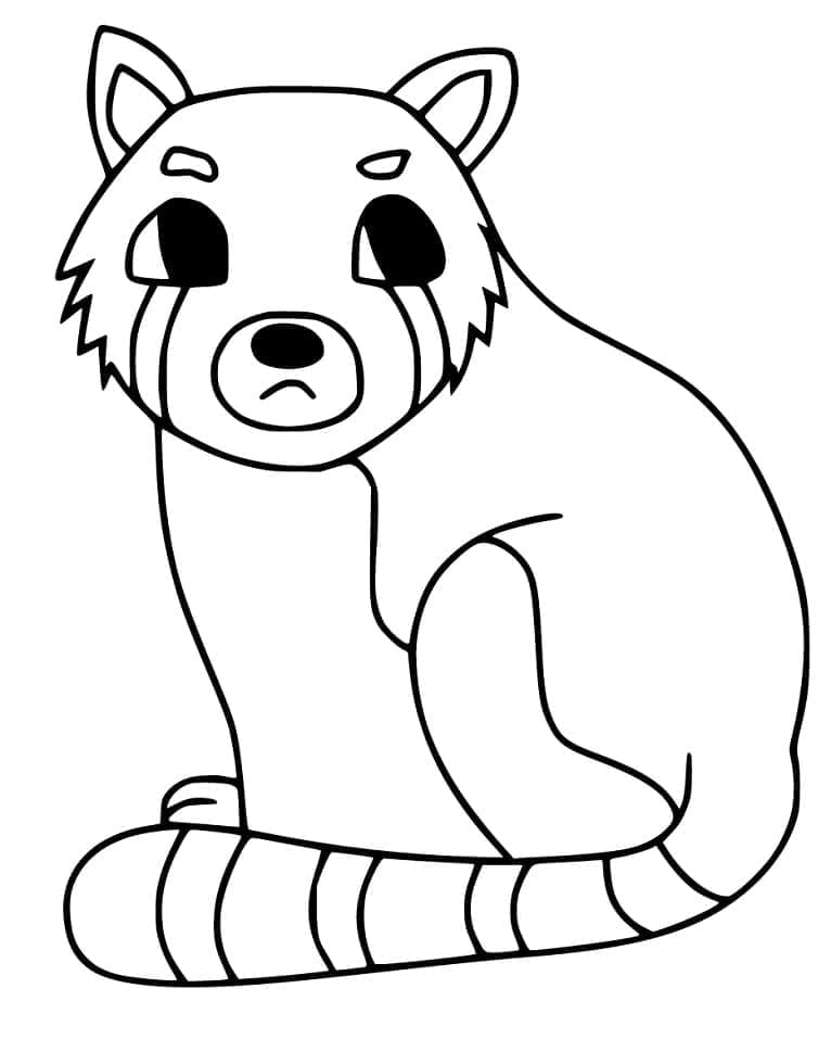 Målarbild Enkel röd panda
