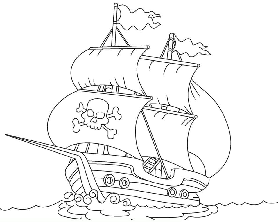 Målarbild Ett piratskepp