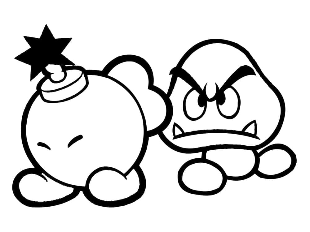Målarbild Goomba Gratis Utskrivbar för Barn