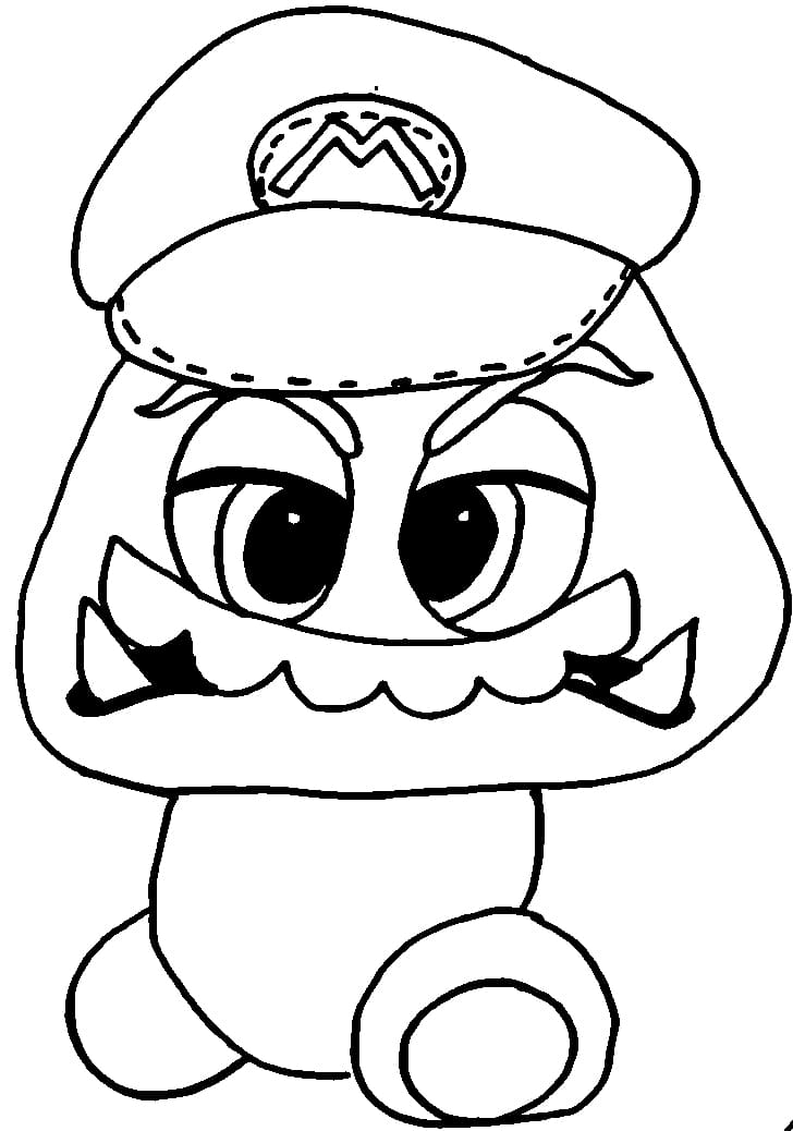 Målarbild Goomba Utskrivbar för Barn