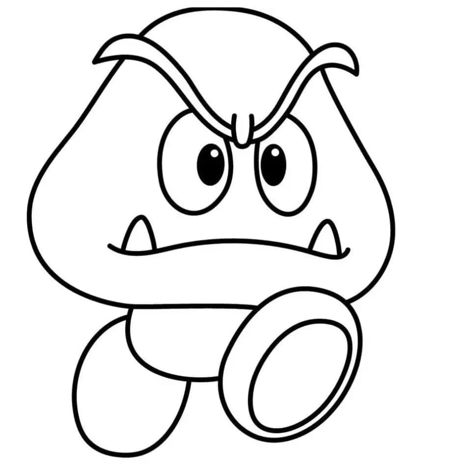 Målarbild Goomba för 3-åriga barn