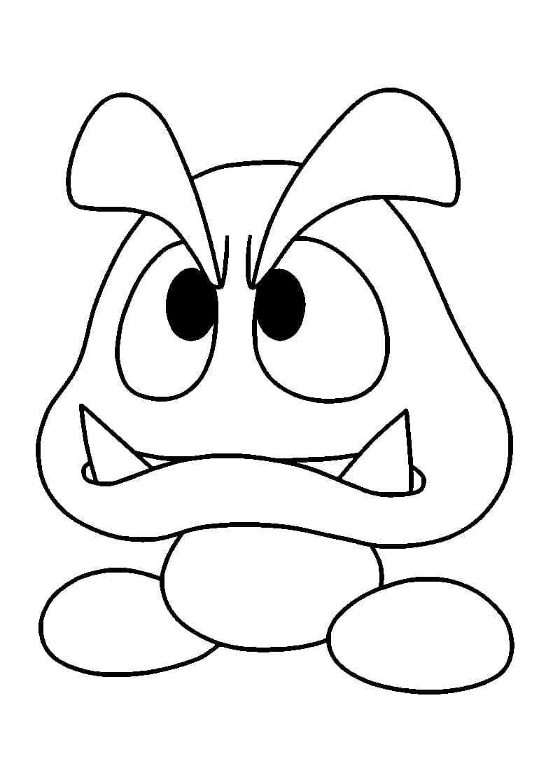 Målarbild Goomba för 4-åriga barn