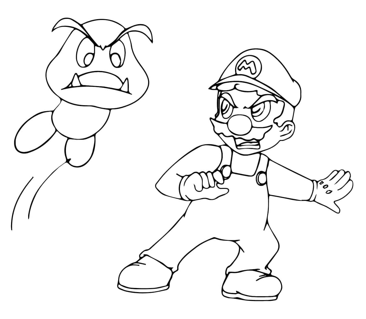 Målarbild Goomba och Mario