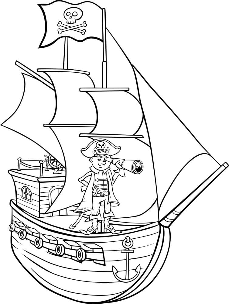 Målarbild Gratis Piratskeppsbild