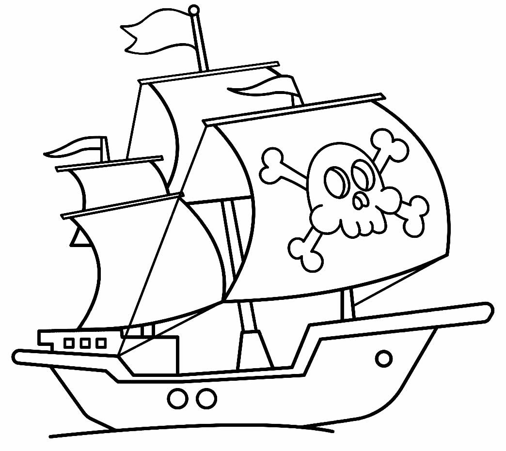 Målarbild Gratis piratskepp