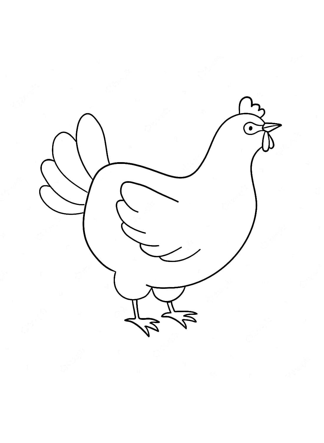 Målarbild Härlig Höna