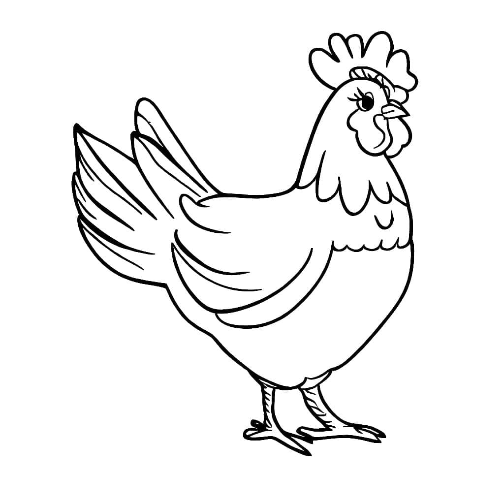 Målarbild Höna 4