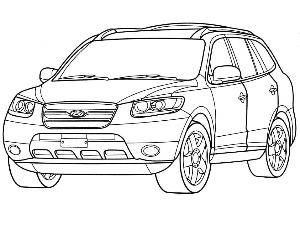 Målarbild Hyundai Santa Fe Bil