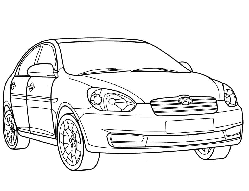 Målarbild Hyundai Verna bil