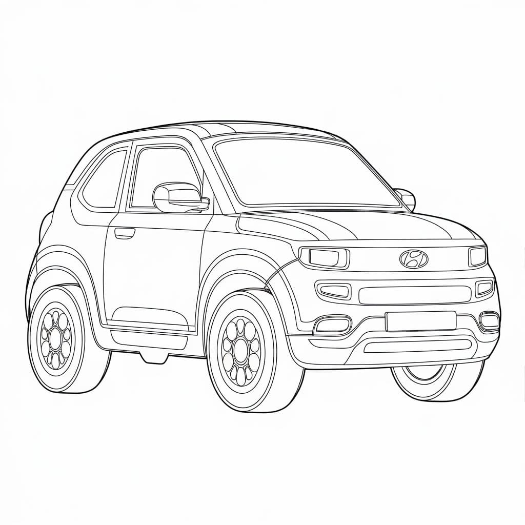 Målarbild Hyundai gratis för barn